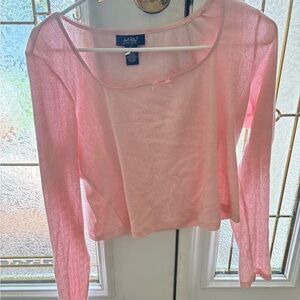 Target Pink Sheer Long Sleeve Blouse